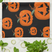 Happy Halloween Jack O Lantaarn Illustratieve Kuns Theedoek (Gevouwen)