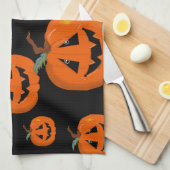 Happy Halloween Jack O Lantaarn Illustratieve Kuns Theedoek (Quarter Fold)