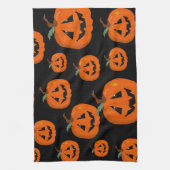 Happy Halloween Jack O Lantaarn Illustratieve Kuns Theedoek (Verticaal)