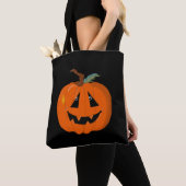Happy Halloween Jack O Lantaarn Illustratieve Kuns Tote Bag (Dichtbij)