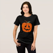 Happy Halloween Jack O Lantaarn Illustratieve Kuns Tri-Blend Shirt (Voorkant volledig)