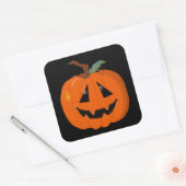 Happy Halloween Jack O Lantaarn Illustratieve Kuns Vierkante Sticker (Envelop)