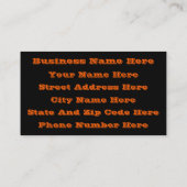 Happy Halloween Jack O Lantaarn Illustratieve Kuns Visitekaartje (Achterkant)