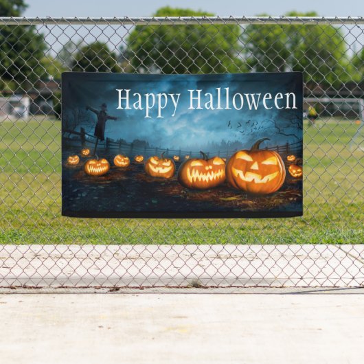 Happy Halloween Jack-O-Lantern-banner Spandoek (Insitu)