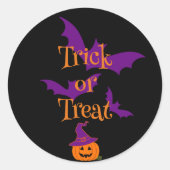 Happy Halloween Jack O Lantern Black Ronde Sticker (Voorkant)
