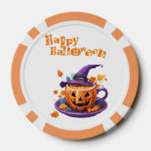 Happy Halloween Jack-O-Lantern Brew Cup Poker Chips (Achterkant)