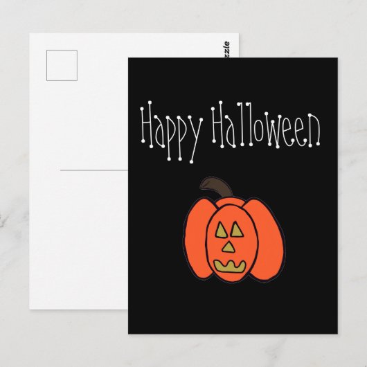 Happy Halloween Jack o Lantern Briefkaart (Voorkant / Achterkant)