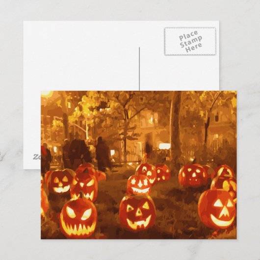 Happy Halloween Jack O Lantern Briefkaart (Voorkant / Achterkant)