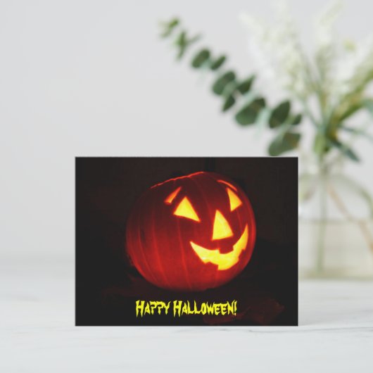 Happy Halloween Jack o' Lantern Briefkaart (Staand voorkant)