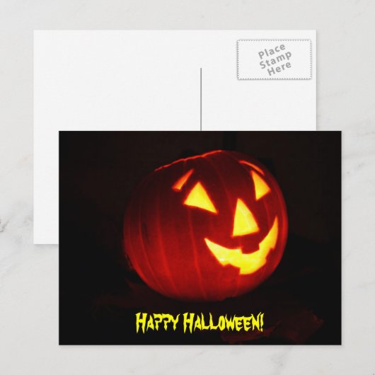 Happy Halloween Jack o' Lantern Briefkaart (Voorkant / Achterkant)