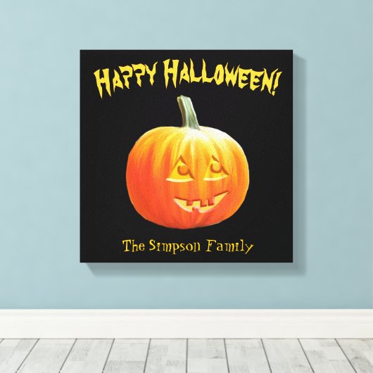 Happy Halloween Jack o Lantern Canvas (Insitu (Houten vloer))