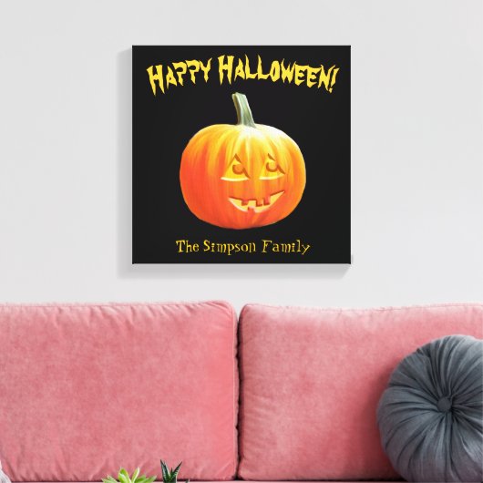 Happy Halloween Jack o Lantern Canvas (Insitu (Woonkamer))
