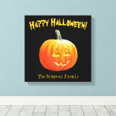 Happy Halloween Jack o Lantern Canvas Afdruk (Insitu (Houten vloer))