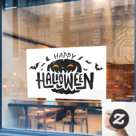 Happy Halloween Jack-O-Lantern en Bats Raamsticker
