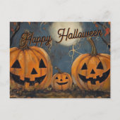 Happy Halloween Jack O' Lantern Glow Briefkaart (Voorkant)