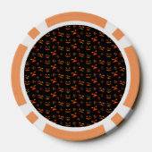Happy Halloween Jack-O-Lantern Glowing Faces Poker Chips (Achterkant)