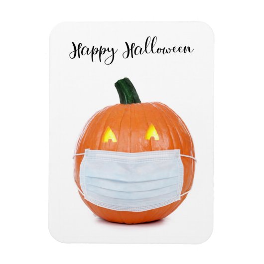 Happy Halloween Jack 'o Lantern in Face Mask Magneet (Verticaal)