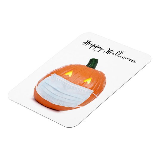 Happy Halloween Jack 'o Lantern in Face Mask Magneet (Linkerzijde)