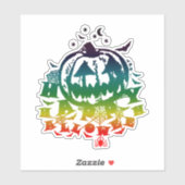 Happy Halloween Jack O Lantern Multi Color Sticker (Vel)