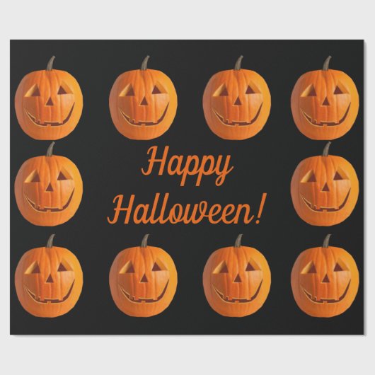 Happy Halloween Jack-O-Lantern-pakpapier Cadeaupapier (Vlak)