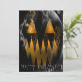 Happy Halloween Jack O Lantern Party Invitation Kaart (Staand voorkant)