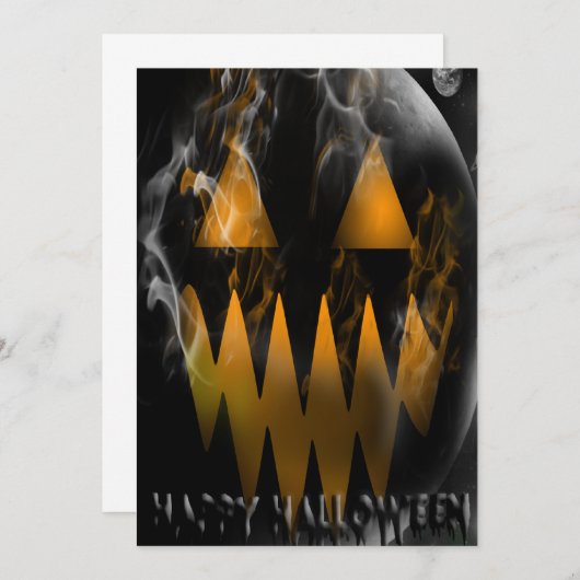 Happy Halloween Jack O Lantern Party Invitation Kaart (Voorkant / Achterkant)