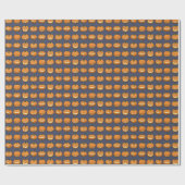 Happy Halloween Jack O Lantern Pixel Pumpkins Cadeaupapier (Vlak)