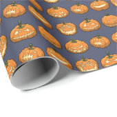 Happy Halloween Jack O Lantern Pixel Pumpkins Cadeaupapier (Rol Hoek)