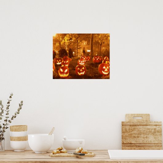 Happy Halloween Jack O Lantern Poster (Keuken)