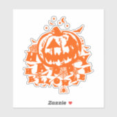 Happy Halloween Jack O Lantern Pumpkin Sinaasappel Sticker (Vel)