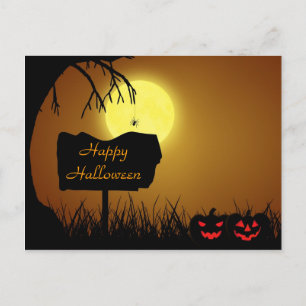 Happy Halloween Jack O Lantern Pumpkins Briefkaart