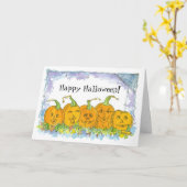 Happy Halloween Jack-O-Lantern Pumpkins Kaart (Gele Bloem)