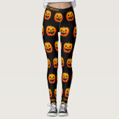 Happy Halloween Jack O Lantern Pumpkins Party Leggings (Voorkant)