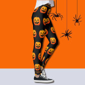 Happy Halloween Jack O Lantern Pumpkins Party Leggings
