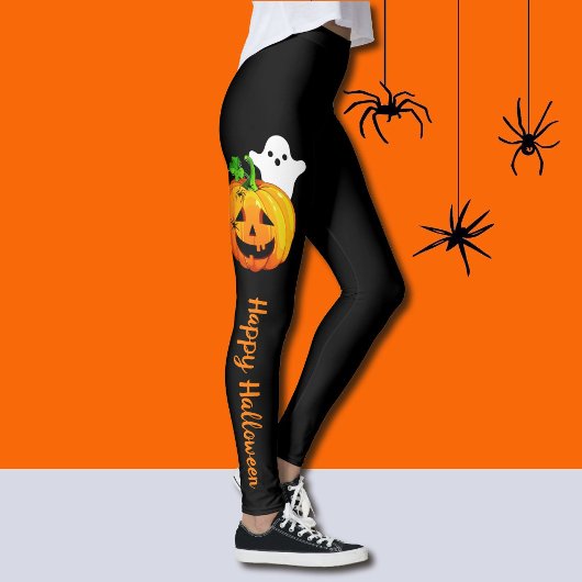 Happy Halloween Jack O Lantern Pumpkins Party Leggings