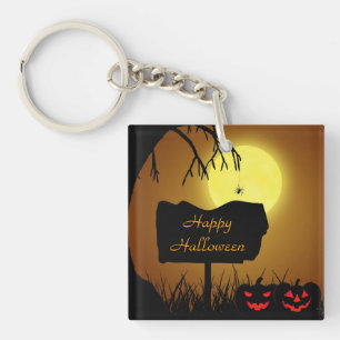 Happy Halloween Jack O Lantern Pumpkins Sleutelhanger