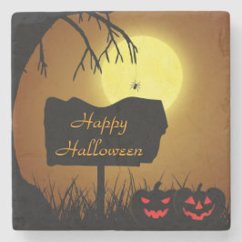 Happy Halloween Jack O Lantern Pumpkins Stenen Onderzetter