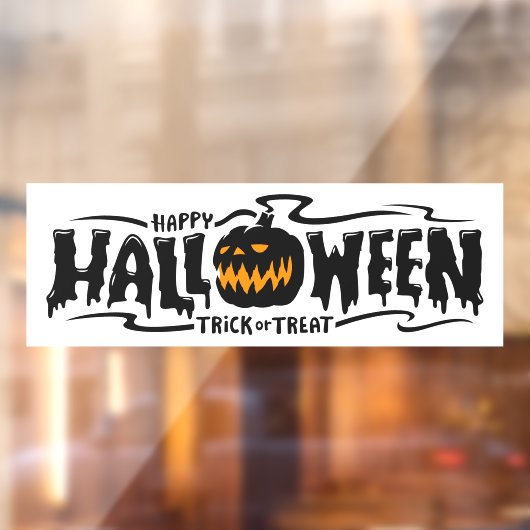 Happy Halloween Jack-O-Lantern Raamsticker (Vel 2)