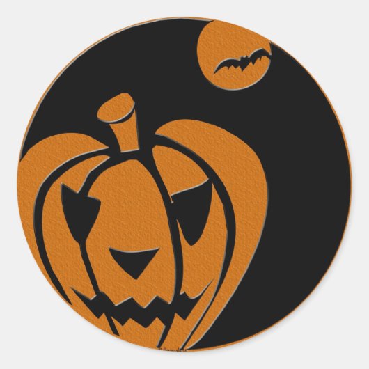 happy halloween jack o lantern ronde sticker (Voorkant)