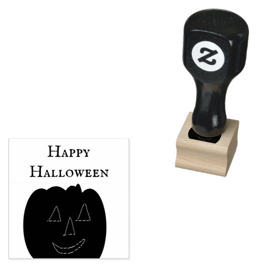 Happy Halloween Jack-o’-lantern Rubber Stamp Rubberstempel (Gestempeld)