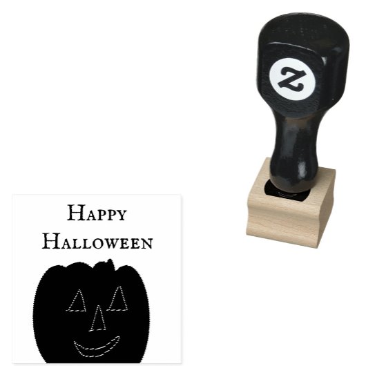 Happy Halloween Jack-o’-lantern Rubber Stamp Rubberstempel