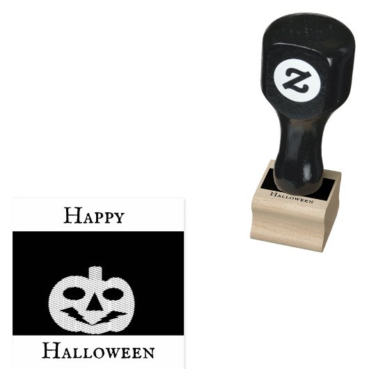 Happy Halloween Jack-o’-lantern Rubber Stamp Rubberstempel