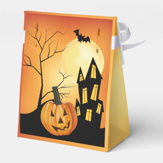 Happy Halloween Jack O' Lantern Scene Bedankdoosjes (Achterkant)