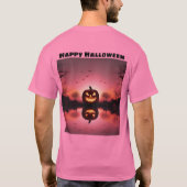 Happy Halloween Jack O Lantern Sunset T-shirt (Achterkant)