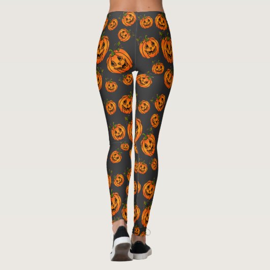 Happy Halloween jack-o-lantern, truc om te behande Leggings (Achterkant)