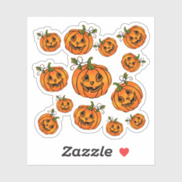 Happy Halloween jack-o-lantern, truc om te behande Sticker