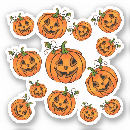Happy Halloween jack-o-lantern, truc om te behande Sticker (Voorkant)