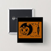 happy halloween jack o lantern vierkante button 5,1 cm (Voorkant /achterkant)