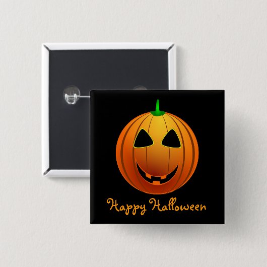 Happy Halloween Jack 'o Lantern Vierkante Button 5,1 Cm (Voorkant /achterkant)