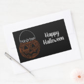 Happy Halloween Jack O Lantern Word Art Oranje Rechthoekige Sticker (Envelop)